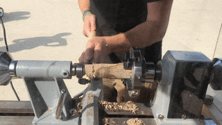 File:Woodturning - tenon by parting tool.gif