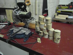 cutting approx. 8-10 cm long pieces with the chop saw