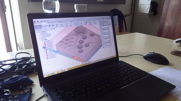 design of the practice piece with all the needed shapes in Fusion 360
