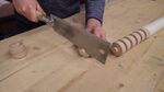 step 4: finish the parting cut off the lathe, using a Japanese saw for example