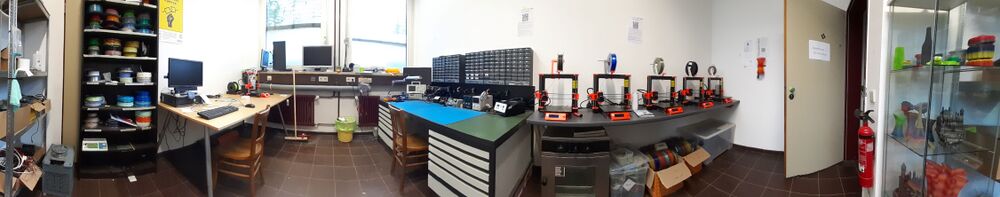 A panorama of the electronics room