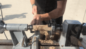Woodturning - tenon by parting tool.gif