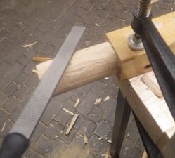 third step: use a rasp to clean up the handle
