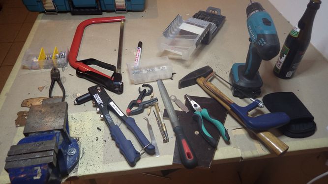 tools and consumables required to shape the steel (and plastic) base