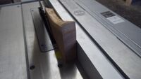step 1: use the narrower width of your stock to set the table saw's parallel fence