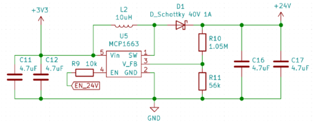 Step-up from 3.3v to 24v.